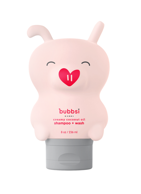 creamy coconut oil shampoo + wash Bubbsi head to toe gentle cleanser