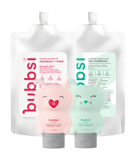 happy hair for a year Bubbsi shampoo & wash + hair conditioner