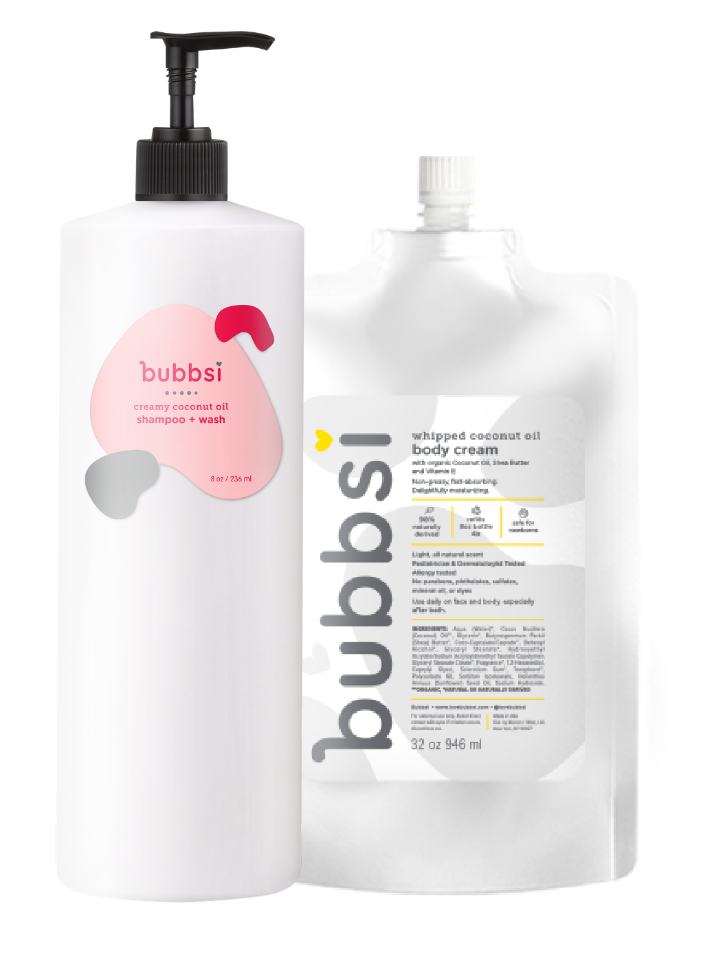 Bubbsi Refill Bundle - Shampoo + Wash + Whipped Body Cream